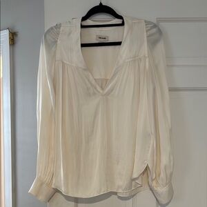 Zadig and Voltaire satin blouse.  Off white.